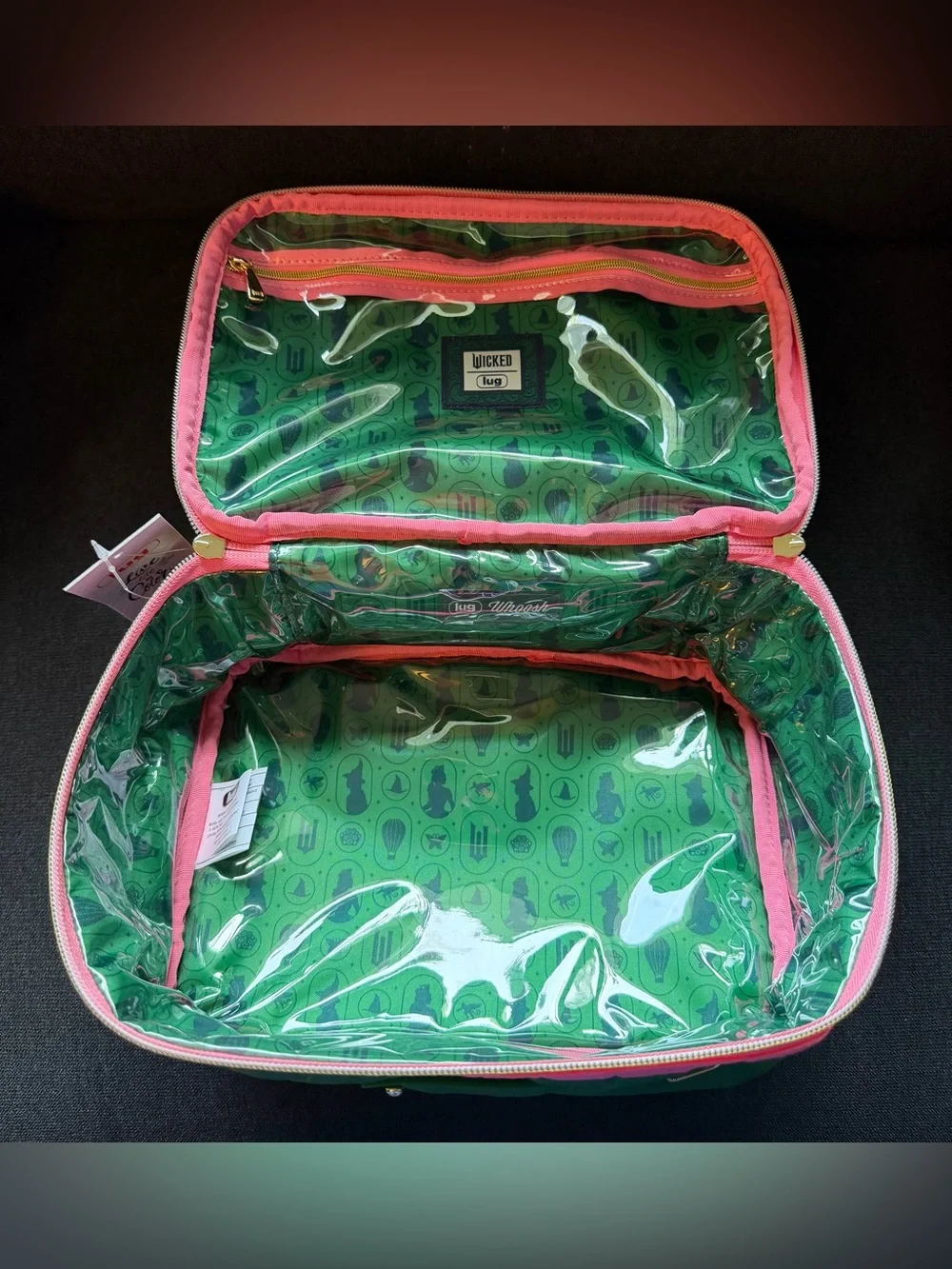 Lug x Wicked Whoosh Clearview Cosmetic Bag Case (Pink Green Glinda Elphaba Oz)
